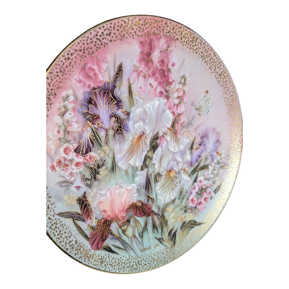 Home Decor Collector Plate Titled "Iris Quartet" By Artist Lena Liu Beautiful - Picture 2 of 5